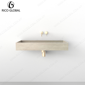 Lavabo en marbre moderne en forme de fleur, solution complète pour salle de bain, hôtels, OEM, évier en porcelaine, modèle Malaisie STP-2026A - Product Image 6