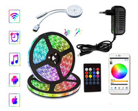 Kit de 5 mètres direct d'usine via 24/44 touches à distance wifi BT contrôle bande lumineuse LED ensemble avec diverses prises LED bande lumineuse