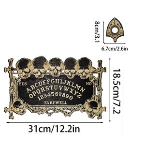 Planche spirituelle ronde en bois sculpté avec un motif de crâne d'aigle, décorations pour fête d'Halloween - Product Image 4