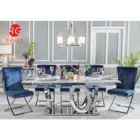 Ensemble de salle à manger de luxe avec table en marbre, tables à manger, Esstisch