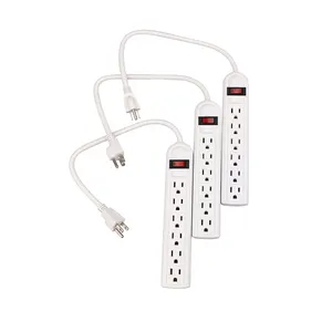 P054 6-Outlet Power Strip 6FT Extension Cord Heavy Duty Plug Grounded Integrated Circuit Breaker,3-Prong Wall Mounted