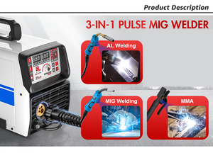 Soudeuse MIG, MIG Pulse Aluminium <span class=keywords><strong>MMA</strong></span>, sans gaz, soudage MIG sans gaz, 3 en 1, machine à souder multifonctionnelle pour l'aluminium - Product Image 4