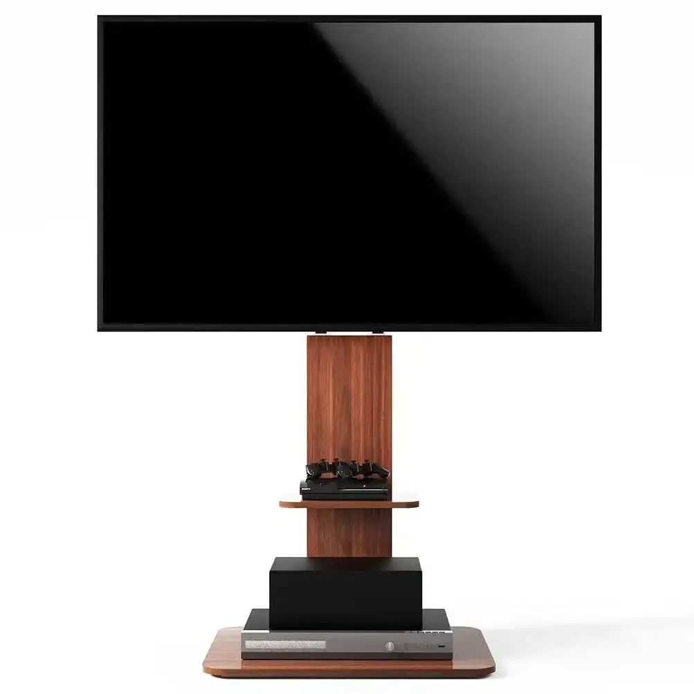 TV 트롤리 스탠드 모바일 TV 카트 LCD TV 걸이 범용 플로어 마운트 브래킷 범용 디스플레이 브래킷 철제 및 목재 브래킷