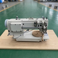 Machine à coudre zigzag industrielle à faible bruit, matériau de 1 cm d'épaisseur, moteur à entraînement direct CE haute performance 220V