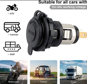 12V/24V Thuốc lá nhẹ hơn ổ cắm xe Ổ cắm điện không thấm nước xe máy Ổ cắm điện với 10A Đánh giá hiện tại - Product Image 6