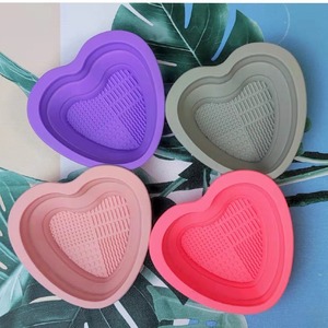 Foldable <b>Silicone</b> Makeup Brush Cleaner Bowl Beauty Tool Washing Cleaning <b>Mat</b> Pad Cosmetic Sponge Powder Puff for Home Use - Product Image 2