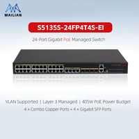 Conmutador de Acceso Gigabit Mejorado de la Serie S5135 GH3C, Totalmente Administrado, 16-48 Puertos, Opción con POE, Apilable para Redes Empresariales