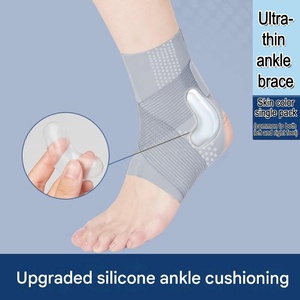 <b>Ankle</b> <b>Support</b> Sleeve Adjustable Protective Guard for Joint Protection with Hook and Loop Closure in Beige Pink Black - Product Image 5