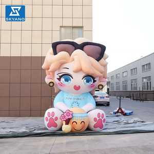 ตุ๊กตาเป่าลมรูปสาวอนิเมะ ตัวละครการ์ตูนยักษ์แบบกำหนดเอง ตุ๊กตาเป่าลมรูปสาวหมี คอสเพลย์มาสคอตสาวหมีพร้อมแว่นกันแดด - Product Image 1