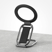Support de téléphone portable magnétique en alliage d'aluminium argenté, réglable en hauteur, rotatif, anti-corrosion, portable, pour bureau et tableau de bord de voiture