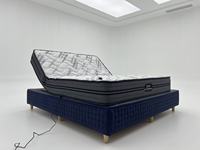 Matelas de lit intelligent réglable avec mini ressorts ensachés, élévation tête-pieds, télécommande sans fil, mousse à mémoire de forme, hybride, design ergonomique