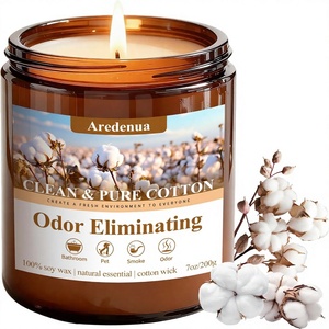 Odor Eliminating Soy <strong>Candles</strong> | 7 oz Hand-Poured Non-Toxic Cotton Wick Eliminates 95% Pet Bathroom Odors 50 Hours Burn Time - Product Image 1