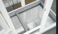 Chilochilo 64 "Cage à oiseaux en bois volière extérieure Cage à oiseaux en bois Vertical jouer maison Pet perroquet Cages avec support