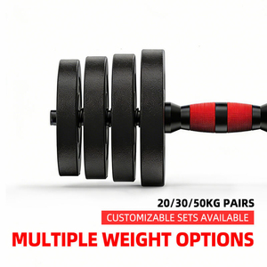 Ensemble <span class=keywords><strong>d</strong></span>'haltères réglables 4-en-1, barre <span class=keywords><strong>de</strong></span> musculation convertible, kettlebell, poussoir, 50 kg, équipement <span class=keywords><strong>de</strong></span> gym portable pour la maison, antidérapant, écologique, avec support - Product Image 4