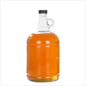 1L 2L empty screw plastic lid California wine glass packaging bottle with handle large USA handle glass jugs bulk sale