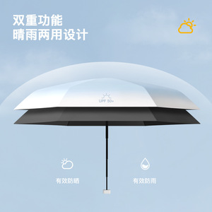 ร่มพับหกตอน โครงสร้างไนลอนผสมโลหะ ป้องกันแสงแดด UPF 50+ ป้องกันฝน ดีไซน์มินิมอล พกพาสะดวก - Product Image 1