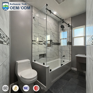 Cabine de douche en acier inoxydable sur mesure, salle de bain, portes coulissantes, <span class=keywords><strong>baignoire</strong></span>, verre trempé de sécurité de 8 mm, portes à charnières, écran humide/sec - Product Image 4