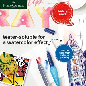 <span class=keywords><strong>Marqueurs</strong></span> doubles allemands <span class=keywords><strong>Faber</strong></span>-<span class=keywords><strong>Castell</strong></span>, 12 couleurs, encre à base d'eau, stylos de dessin et de coloriage, Graffiti Anime, teintes vives, séchage rapide - Product Image 2
