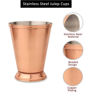 Bicchiere Mint Julep da 350ml in Acciaio Inox Placcato Rame Argento Oro Rosa Resistente per France <span class=keywords><strong>Max</strong></span> & Jack's Molson Export - Product Image 5