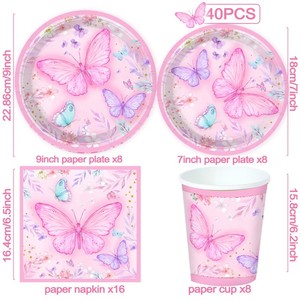 微星库存一次性派对用品套件餐具套装，包括生日派对用餐巾 - Product Image 2