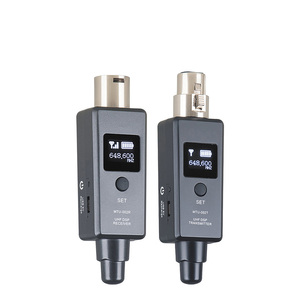 Portable 1 Pair <b>Wireless</b> XLR UHF Audio Transmitter <b>Receiver</b> Easy Mic Line Omni-Directional Polar Handheld Microphone Two - Product Image 1