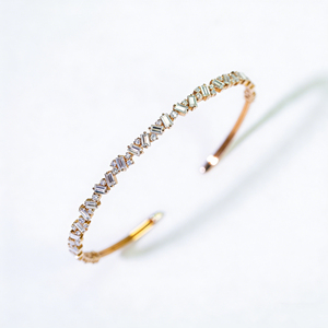 <span class=keywords><strong>Bracciale</strong></span> Tennis in Oro 18K <span class=keywords><strong>con</strong></span> Diamanti Taglio <span class=keywords><strong>Smeraldo</strong></span> da Laboratorio, Gioielli di Tendenza per Matrimoni o Feste Regalo - Product Image 3