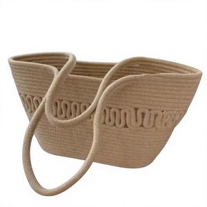 Bolso de playa vintage de ganchillo para mujer, diseño fruncido de dos tonos, parte superior abierta, ligero, para uso diario, listo para enviar - Product Image 5