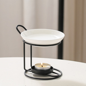 <span class=keywords><strong>Lampe</strong></span> à cire <span class=keywords><strong>chauffante</strong></span> non électrique en fer forgé noir pour huiles essentielles d'aromathérapie - Product Image 4