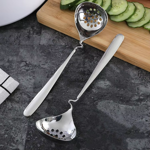 Di alta qualità per uso domestico utensile da cucina manico lungo in acciaio inox zuppa mestolo forato scolapasta pentola calda grandi cucchiai - Product Image 2