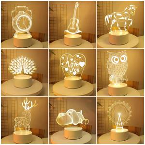 Led ánh sáng căn cứ cho Acrylic cảm ứng + Điều khiển từ xa 16 màu <span class=keywords><strong>3D</strong></span> ánh sáng ban đêm ảo ảnh Đèn <span class=keywords><strong>3D</strong></span> đèn cơ sở Acrylic ánh sáng cơ sở - Product Image 6