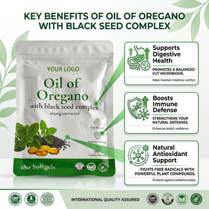 Cápsulas de Aceite de Orégano de Marca Privada OEM, 80% Carvacrol, para Apoyo Inmunológico y Salud Intestinal, Suministro al por Mayor de Fábrica ODM - Product Image 3