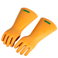 Gants isolants orange 12KV (type plat) - Longueur 38cm Antidérapants Résistants à l'usure Protection électrique Gants de sécurité pour électriciens
