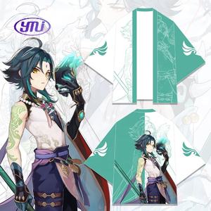 11 Styles Genshin Impact Xiao Haori <span class=keywords><strong>Yukata</strong></span> Japonais Cosplay Femme/<span class=keywords><strong>Homme</strong></span> Mode Été Manches Courtes <span class=keywords><strong>Coton</strong></span> Cape Streetwear - Product Image 2