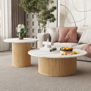 Mesa de Centro de Diseño en Piedra Pizarra para Sala de Estar, Apartamento Pequeño, Estilo Moderno y Sencillo, B&B, Wabi-sabi, con Almacenamiento, Ecológica - Product Image 3