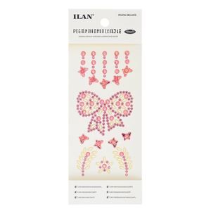 Adesivi con strass scintillanti ILAN 39007-2 Design Fiocco Rosa - Product Image 1