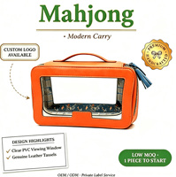 Stock US, livraison gratuite : Étui de rangement pour Mahjong américain, étanche, pliable, en PVC transparent, sac de voyage portable pour jeu de Mahjong de 160 tuiles