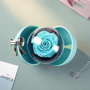 Boîte à bijoux en forme de rose magnétique au style frais de Eternal Flower, nouveau style, fleurs séchées réelles, fleurs décoratives de Noël, plantes - Product Image 3
