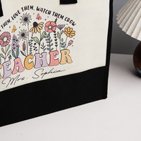 Sac fourre-tout en toile personnalisable de style ethnique, avec logo culturel et éducatif, grande capacité, en jute et lin épaissis de qualité supérieure, sérigraphié