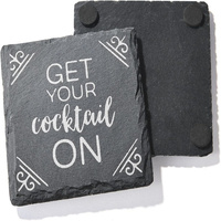 Sous-verres en ardoise en vrac, sous-verres en pierre naturelle, sous-verres en ardoise noire en vrac, sous-verres carrés en pierre d'ardoise pour bar, cuisine, maison