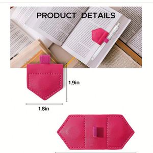 Magnetic With Pen Holder Vegan Pu Leather <b>Bookmarks</b> Gifts for Book Lovers - Product Image 3