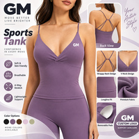 Soutien-gorge de sport GM en gros, coupe ajustée, brossé, dos découpé, bretelles spaghetti, respirant, pour la course, le fitness, le yoga et les activités sportives