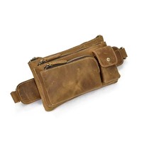 Heren Custom Fanny Pack Nieuw Ontwerp Grote Lederen Telefoon Riem Tas Rits Sluiting Multifunctioneel Voor Buiten Reizen Sport Vrije Tijd