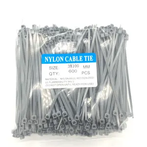 Bridas para cables de nailon autoblocantes de alta calidad de fábrica, plástico de 3,6x300mm en bridas con cremallera de Color blanco y negro