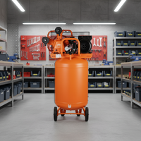 Compresseur d'air industriel portable à piston certifié CE 3KW 4HP 100L vertical 8 bars 360L/min avec moteur haute performance
