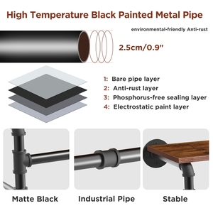 Unho <strong>Wall</strong> <strong>Mounted</strong> <strong>Clothes</strong> <strong>Rail</strong> with Shelf, Industrial Pipe <strong>Clothes</strong> Rack 39.3''Garment Rack <strong>Wall</strong> Hanger for <strong>Clothes</strong> Save Space - Product Image 2