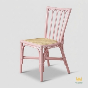 Pastel <b>Yellow</b> Rattan Kids Dining <b>Chair</b> Customized Handcrafted Natural Cane Nursery Seating Wholesale Toddler Furniture - Product Image 2