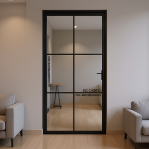 ประตูบานเลื่อนภายในอลูมิเนียมกระจก ESG รุ่น Ruoqginonsofriqc ขนาด 32.7x79.3 นิ้ว แบบแมนนวล ดีไซน์มินิมอล พร้อมฉนวนกันเสียง - Product Image 2