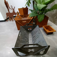 Brasero en acier Corten découpé au laser sur mesure, foyer extérieur portable 80'' 90'', installation facile, en stock