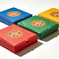 Boîtes à pizza pliables en papier kraft personnalisées, durables et recyclables, avec pelliculage mat/brillant, doublure en éponge et poignée