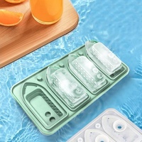 Nouveau design, moule à glaçons en silicone à 4 cavités, plateau à glaçons sans BPA, moule à crème glacée en silicone, plateau à glaçons en silicone en forme de bateau